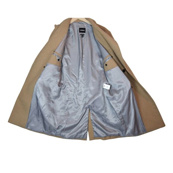EUC Express Wool Blend Camel Coat Size S Double Breasted Water Resistant Classic - Picture 5 of 11